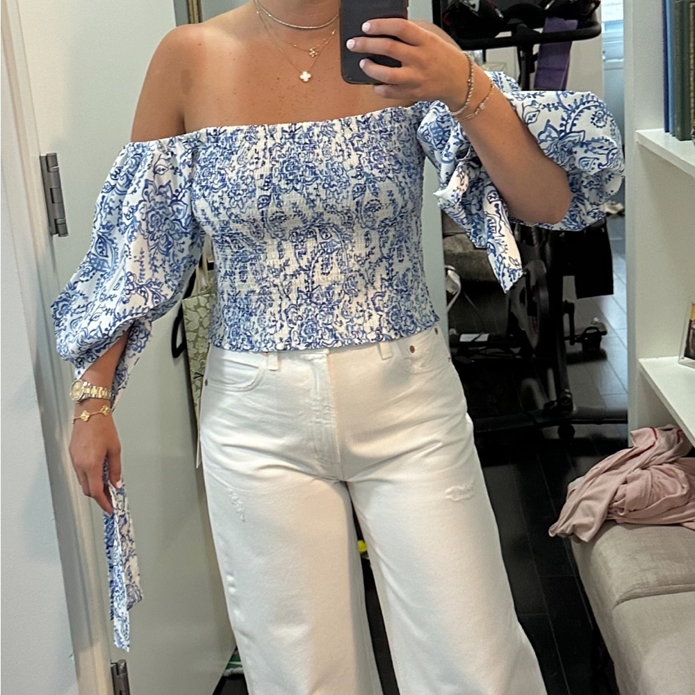 Caroline Constas puff sleeve top